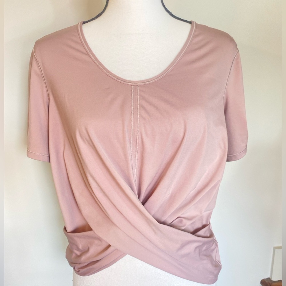 Lululemon Do Daily Twist Front Short Sleeve Top Smoky Blush Medium Yoga Activewe